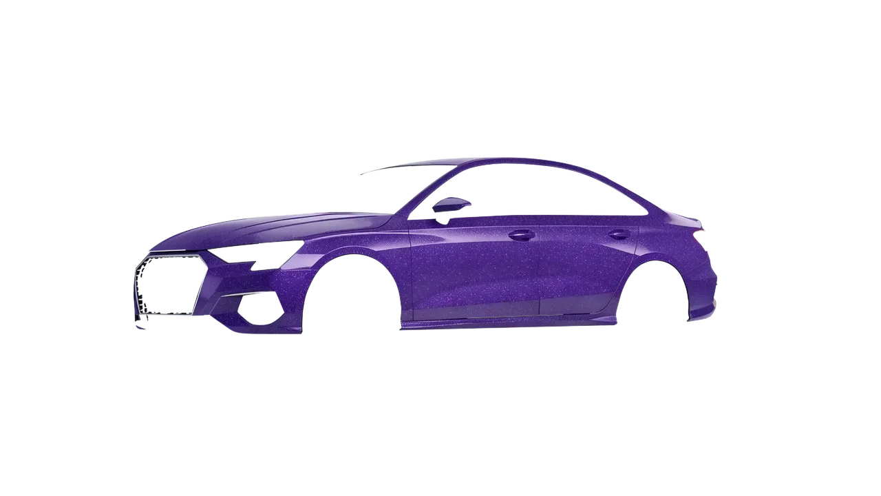 Audi A3 Limousine 2021 wrapped in Purple (Avery Dennison SW900-587-D), front three-quarter view
