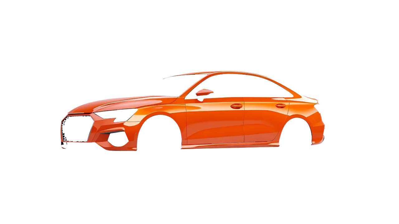 Audi A3 Limousine 2021 wrapped in Fiery Orange (3M G364), front three-quarter view