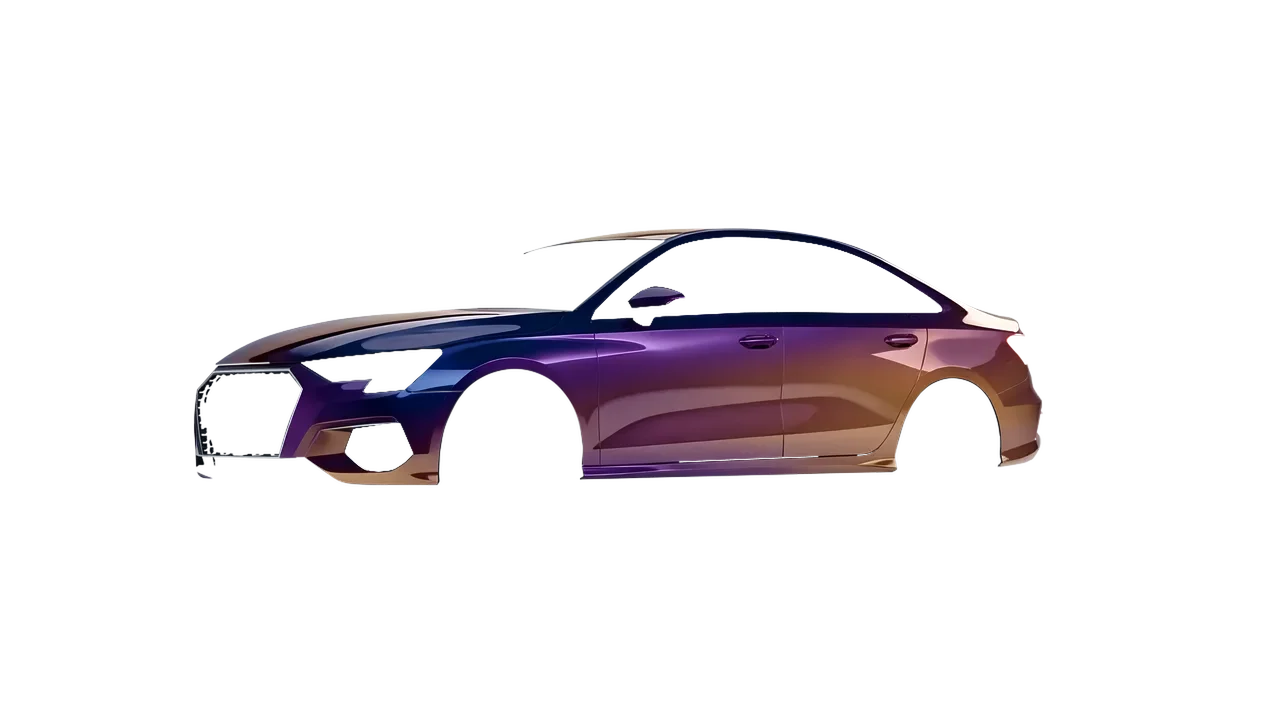 Audi A3 Limousine 2021 wrapped in Gloss Flip Deep Space (3M GP278), front three-quarter view