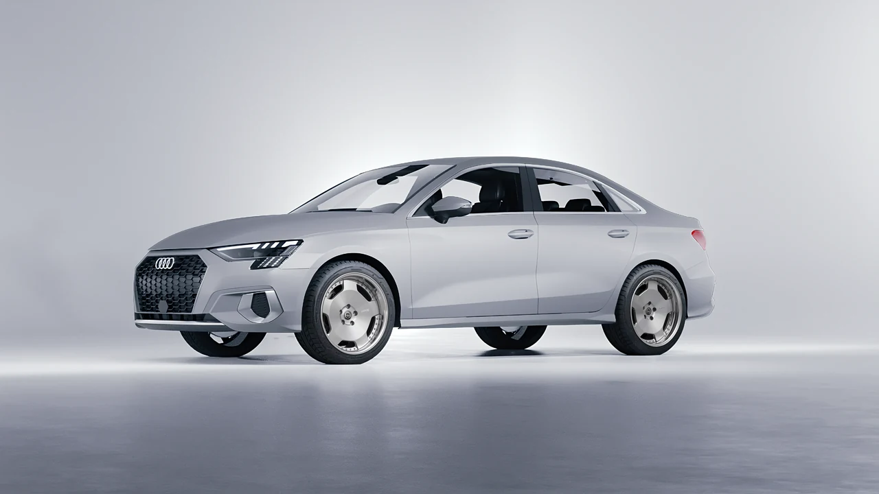 Audi A3 Limousine 2021 on HRE Performance Wheels 544 forged wheels, front three-quarter view
