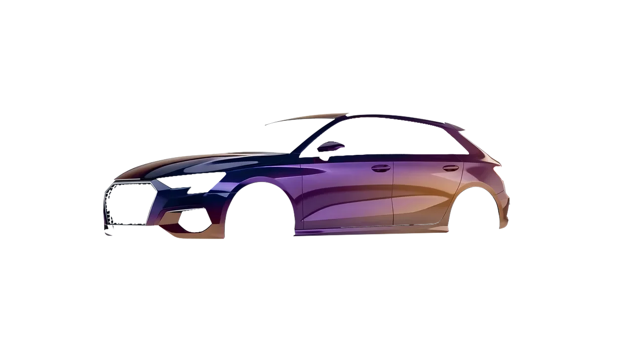 Audi A3 Sportback 2021 wrapped in Gloss Flip Deep Space (3M GP278), front three-quarter view