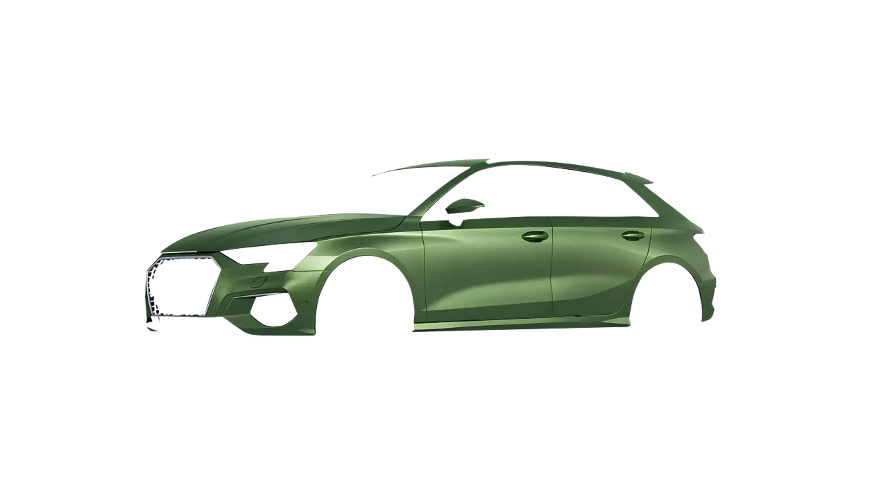 Audi A3 Sportback 2021 wrapped in Apple Green (Avery Dennison SW900-745-M), front three-quarter view