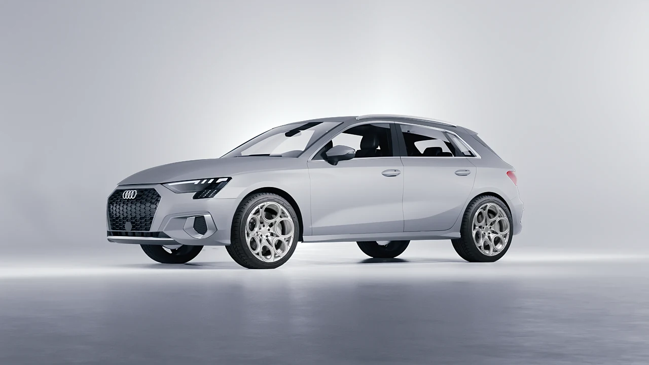 Audi A3 Sportback 2021 on RDB LA Revolver forged wheels, front three-quarter view