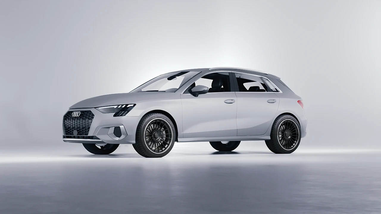 Audi A3 Sportback 2021 on RDB LA Twenty Two forged wheels, front three-quarter view