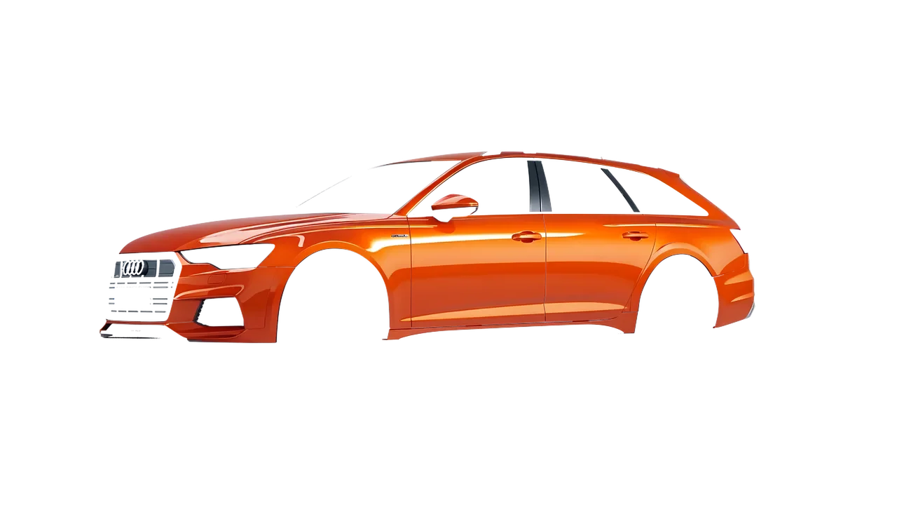 Audi A6 Allroad Quattro 2021 wrapped in Fiery Orange (3M G364), front three-quarter view