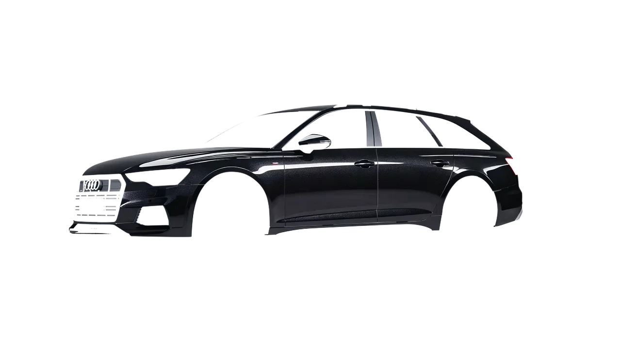 Audi A6 Allroad Quattro 2021 wrapped in Mystery Black (Avery Dennison SW900-184-M), front three-quarter view