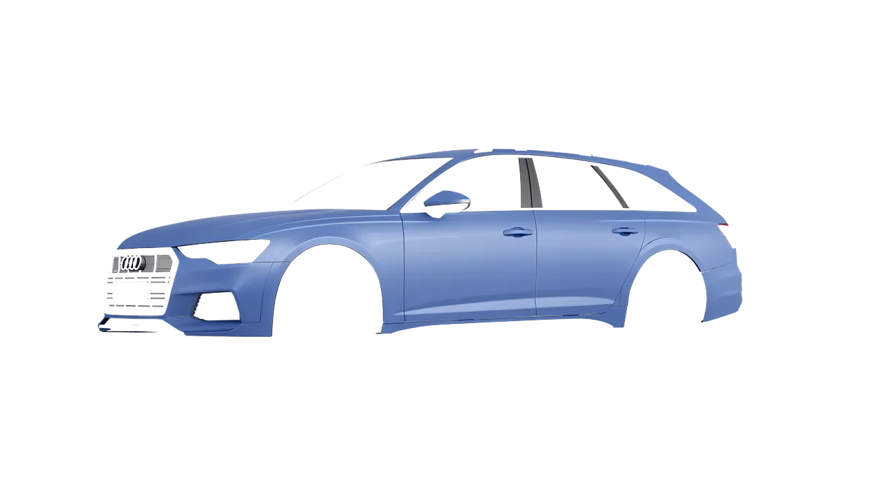 Audi A6 Allroad Quattro 2021 wrapped in Dreamline Blue (Avery Dennison SW900-616-O), front three-quarter view