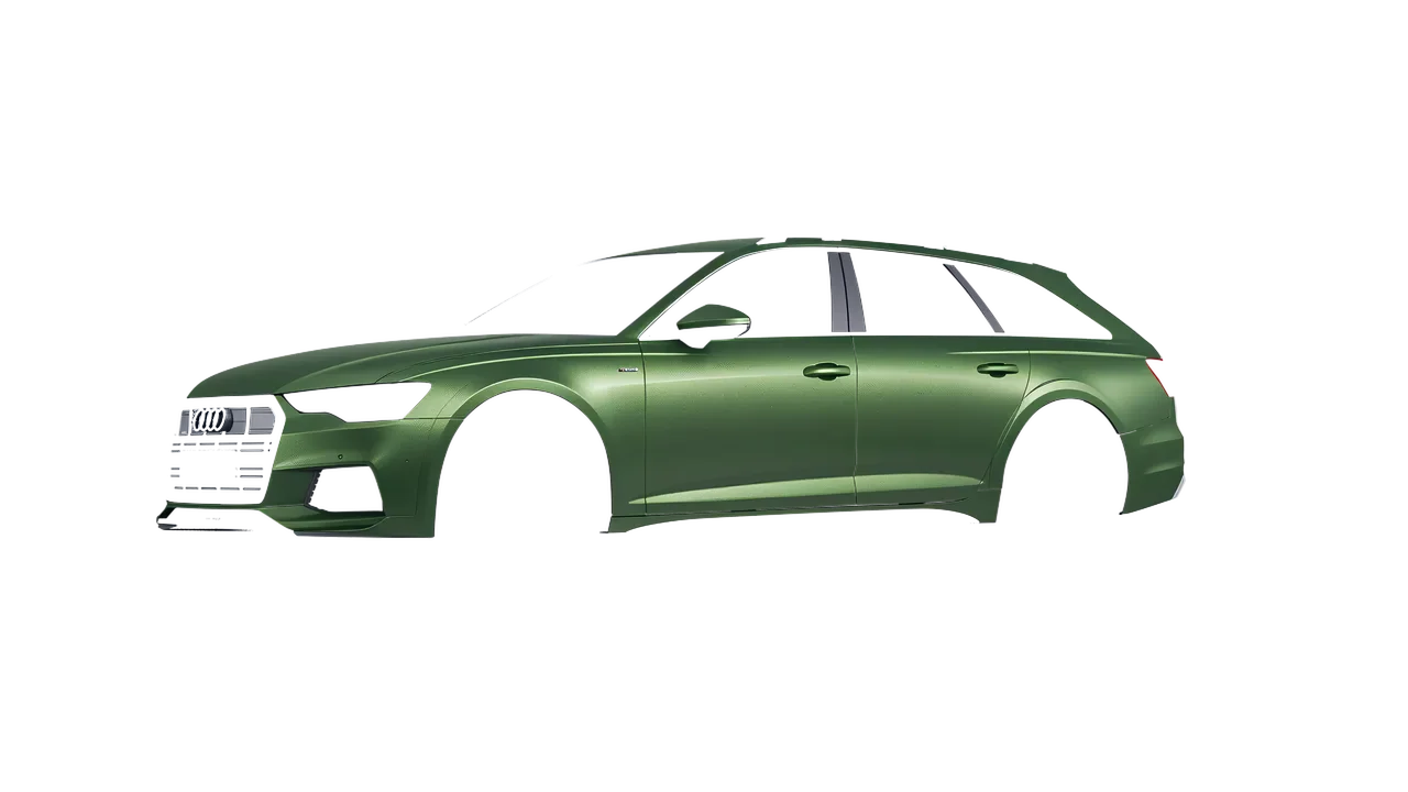 Audi A6 Allroad Quattro 2021 wrapped in Apple Green (Avery Dennison SW900-745-M), front three-quarter view