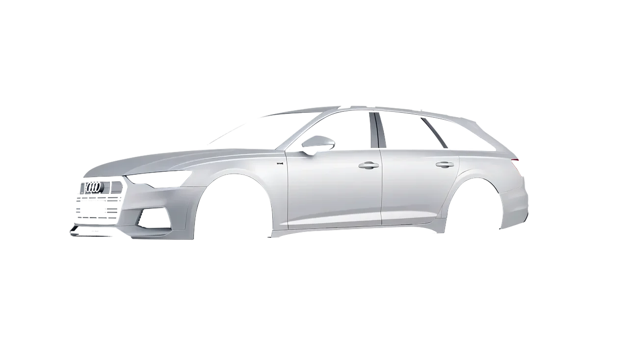 Audi A6 Allroad Quattro 2021 wrapped in Matte Silver (3M M21), front three-quarter view