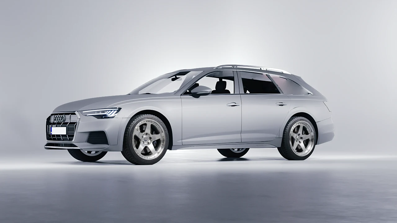 Audi A6 Allroad Quattro 2021 on HRE Performance Wheels 305 forged wheels, front three-quarter view