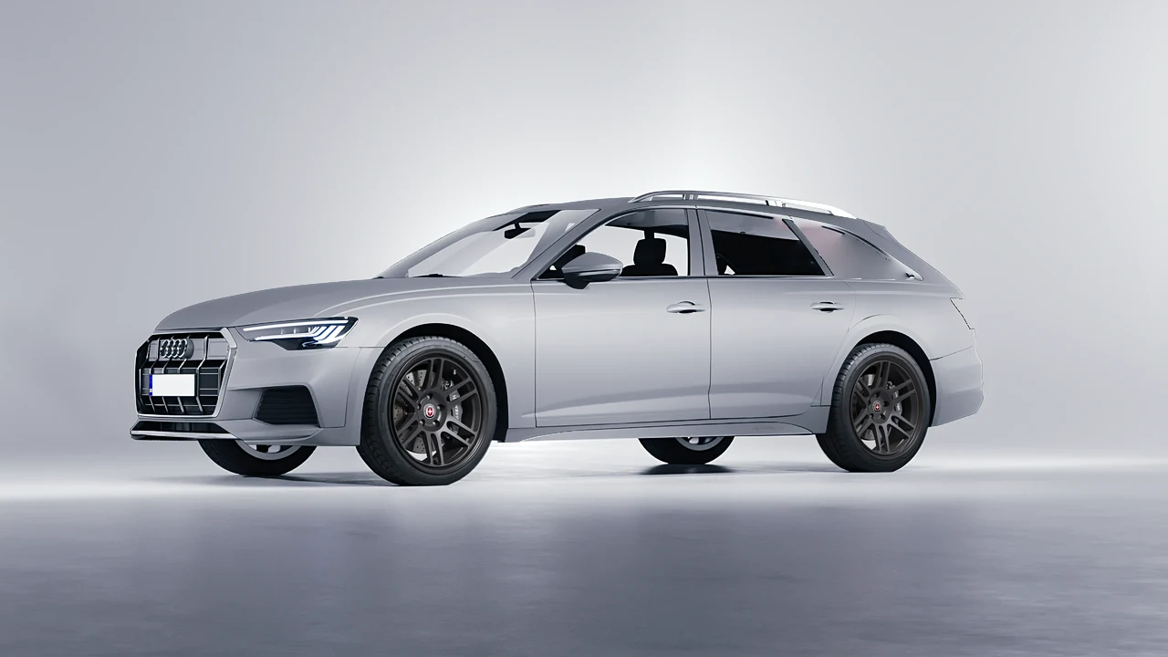 Audi A6 Allroad Quattro 2021 on HRE Performance Wheels 312-GT forged wheels, front three-quarter view