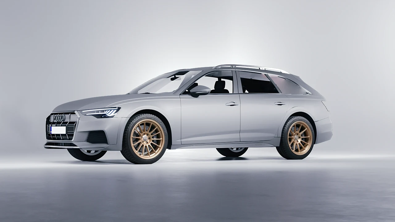 Audi A6 Allroad Quattro 2021 on HRE Performance Wheels 313-GTS forged wheels, front three-quarter view