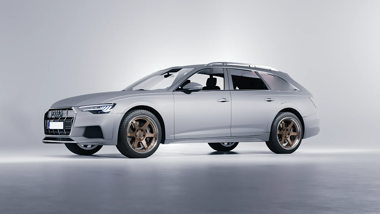Audi A6 Allroad Quattro 2021 on HRE Performance Wheels C106 forged wheels, front three-quarter view
