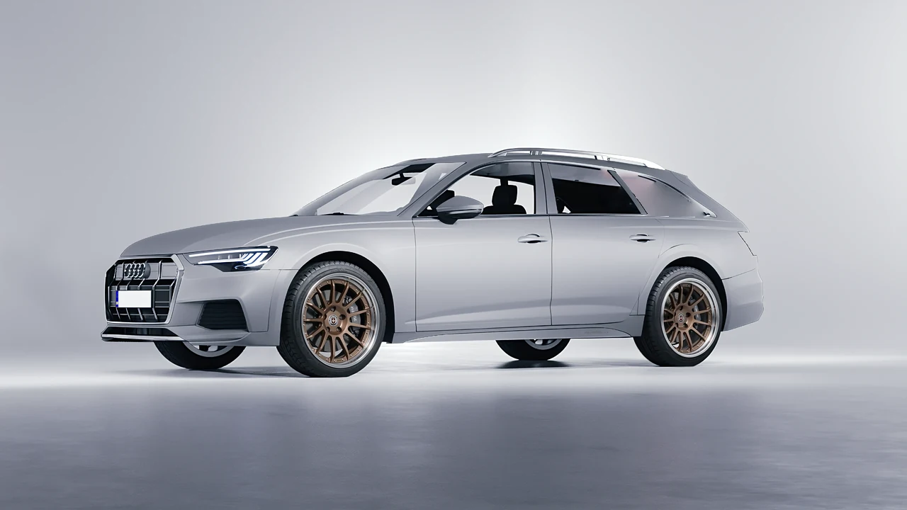 Audi A6 Allroad Quattro 2021 on HRE Performance Wheels C109 forged wheels, front three-quarter view