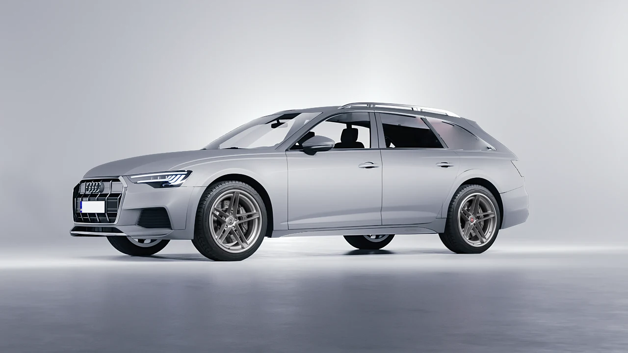 Audi A6 Allroad Quattro 2021 on HRE Performance Wheels G-Code forged wheels, front three-quarter view