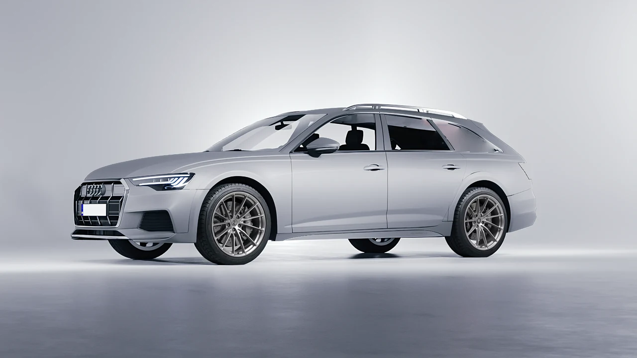 Audi A6 Allroad Quattro 2021 on HRE Performance Wheels P103 forged wheels, front three-quarter view