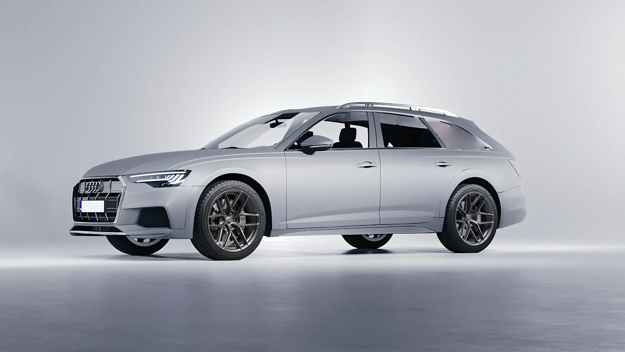Audi A6 Allroad Quattro 2021 on HRE Performance Wheels P161SC forged wheels, front three-quarter view