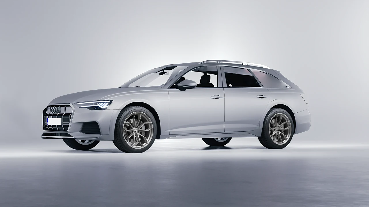 Audi A6 Allroad Quattro 2021 on HRE Performance Wheels P201 forged wheels, front three-quarter view