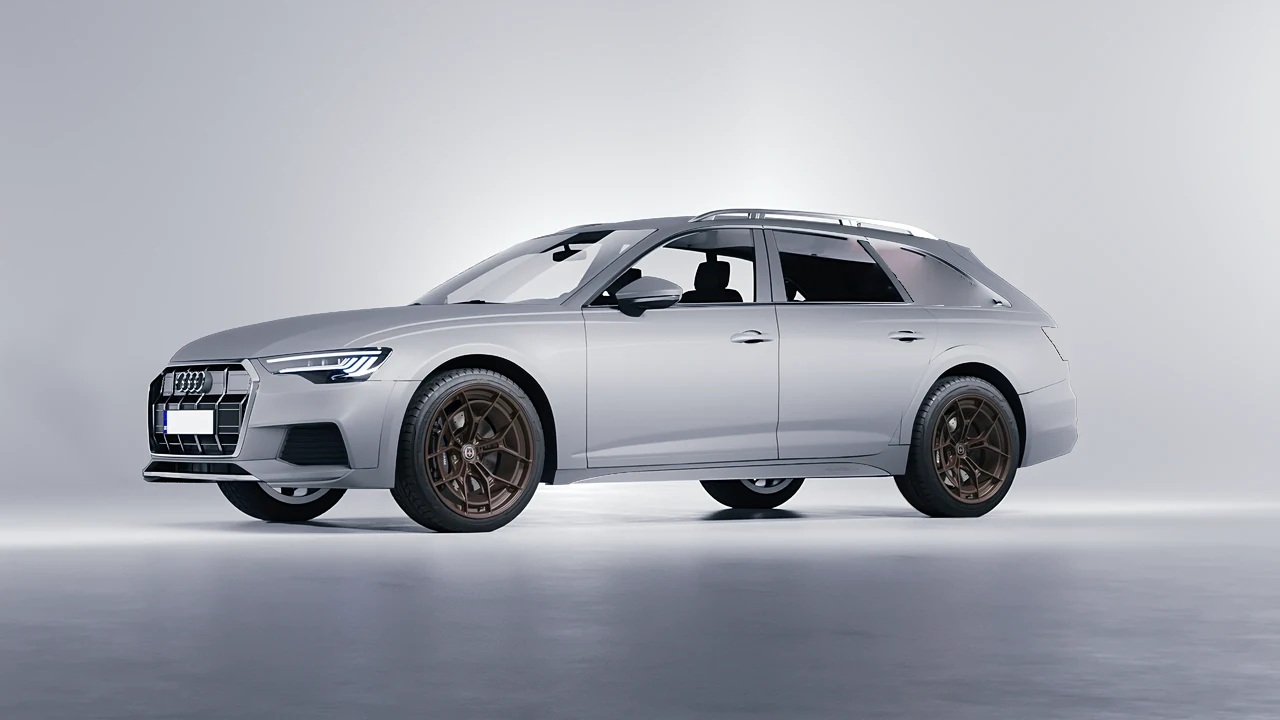 Audi A6 Allroad Quattro 2021 on HRE Performance Wheels P301 forged wheels, front three-quarter view