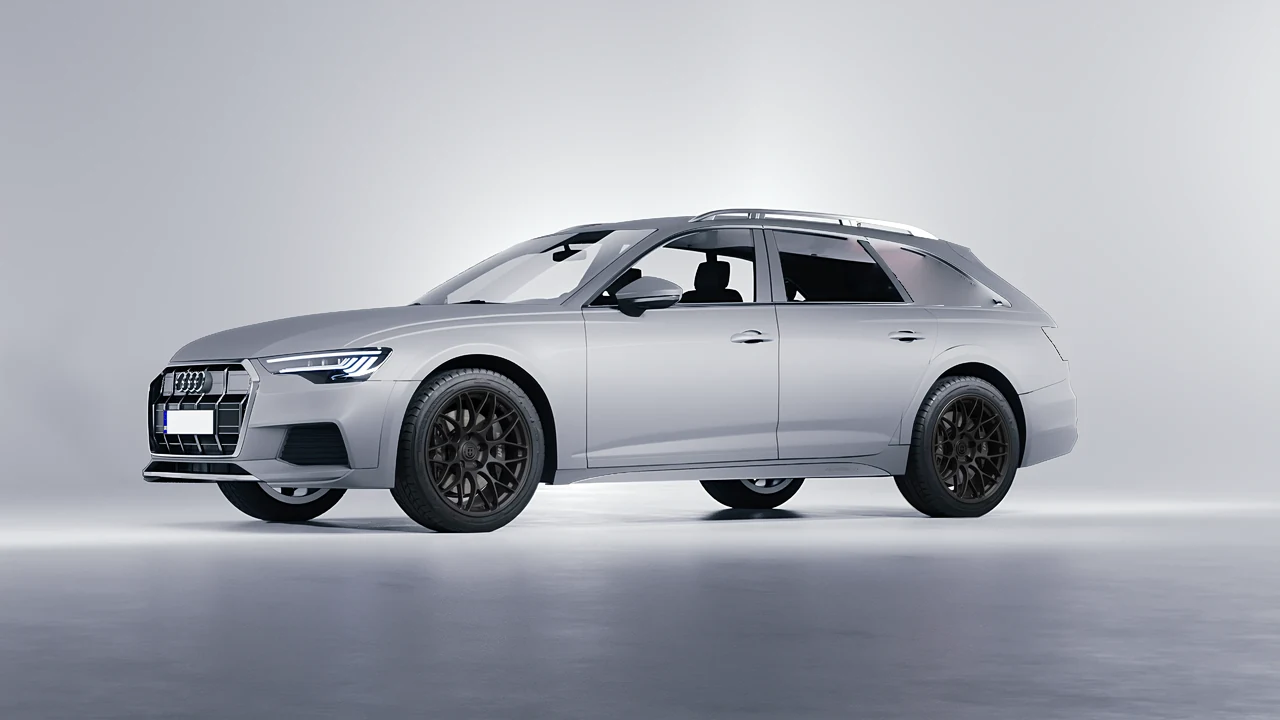 Audi A6 Allroad Quattro 2021 on HRE Performance Wheels RC100 forged wheels, front three-quarter view