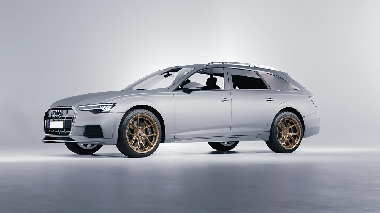Audi A6 Allroad Quattro 2021 on HRE Performance Wheels S101SC forged wheels, front three-quarter view