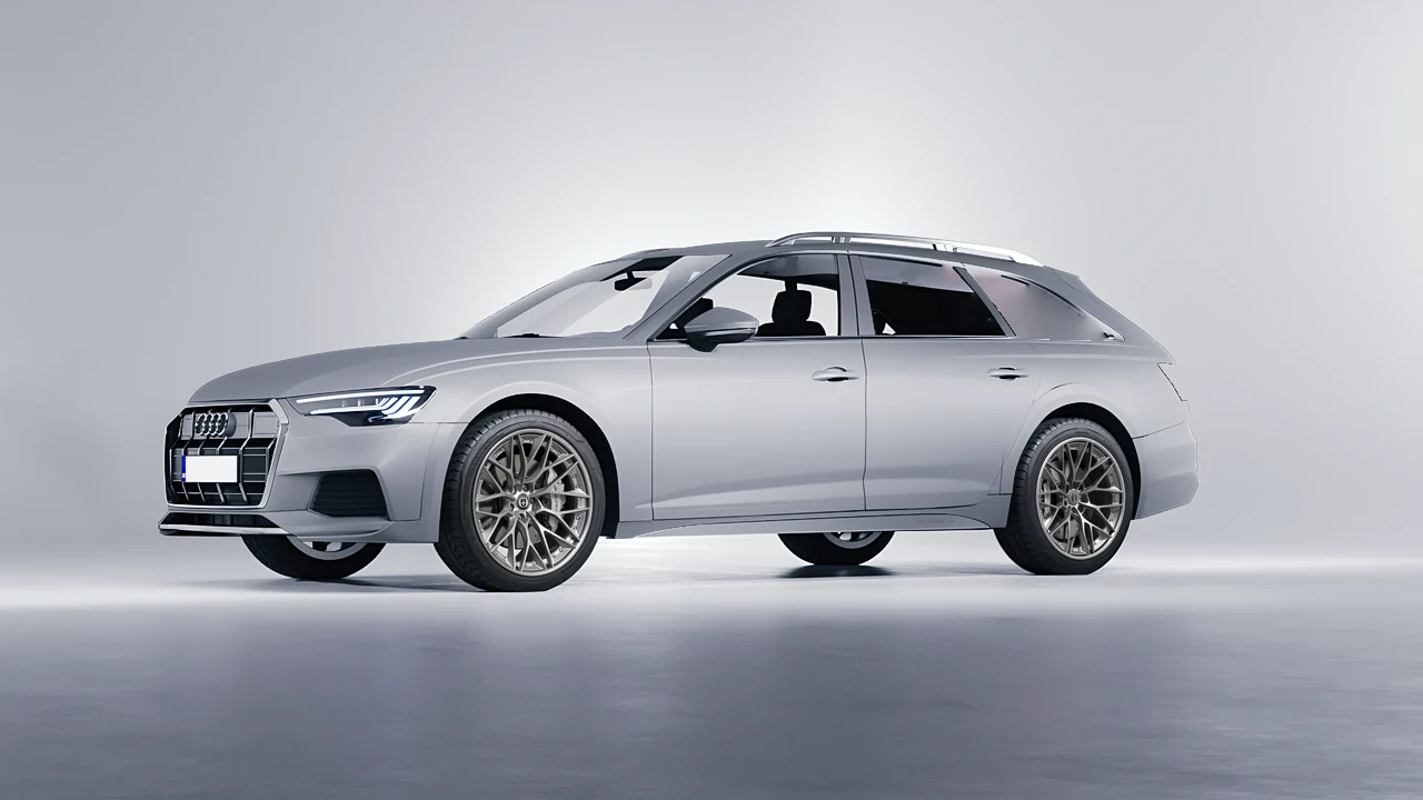 Audi A6 Allroad Quattro 2021 on HRE Performance Wheels S200 forged wheels, front three-quarter view