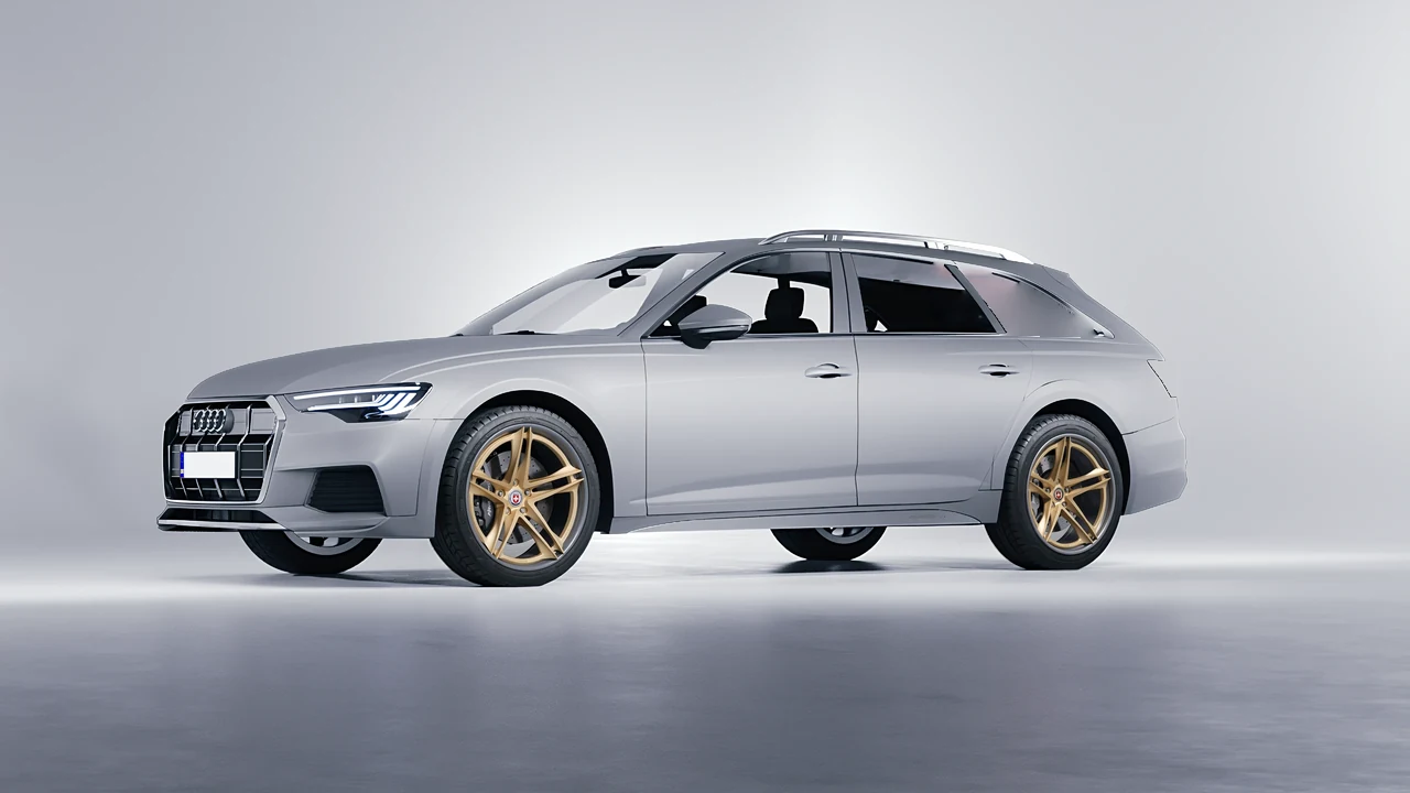 Audi A6 Allroad Quattro 2021 on HRE Performance Wheels S207H forged wheels, front three-quarter view