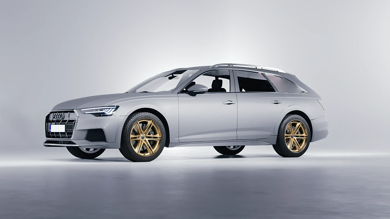 Audi A6 Allroad Quattro 2021 on HRE Performance Wheels S267H forged wheels, front three-quarter view