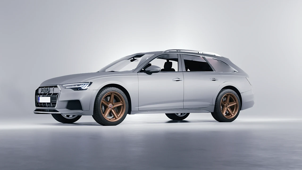 Audi A6 Allroad Quattro 2021 on HRE Performance Wheels Tusk forged wheels, front three-quarter view