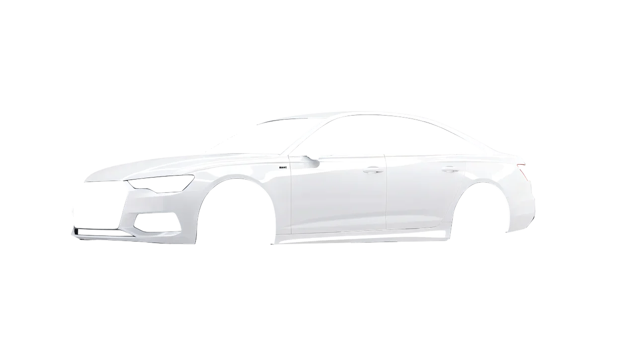 Audi A6 Limousine 2021 wrapped in Gloss White (3M G10), front three-quarter view