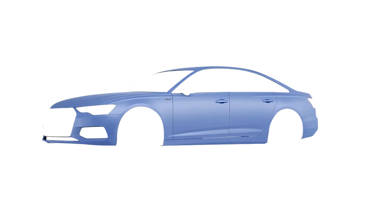 Audi A6 Limousine 2021 wrapped in Dreamline Blue (Avery Dennison SW900-616-O), front three-quarter view
