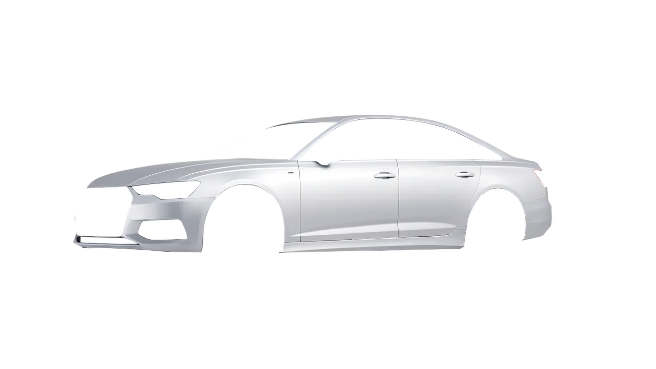 Audi A6 Limousine 2021 wrapped in Matte Silver (3M M21), front three-quarter view