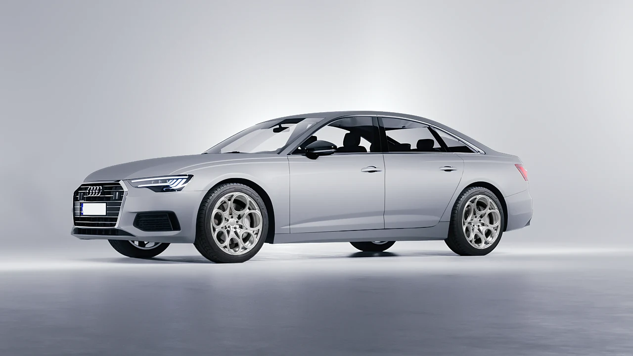 Audi A6 Limousine 2021 on RDB LA Revolver forged wheels, front three-quarter view