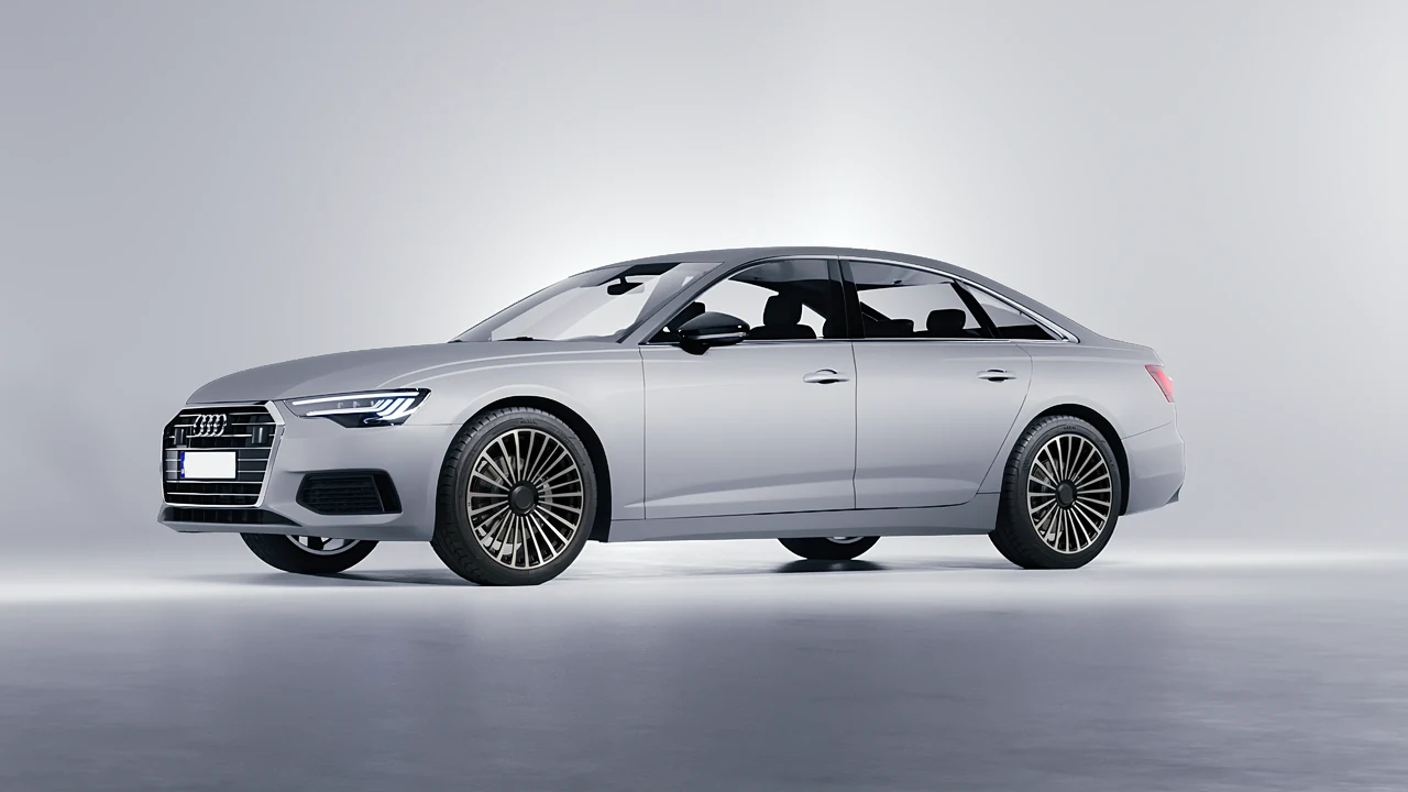 Audi A6 Limousine 2021 on RDB LA Twenty Three forged wheels, front three-quarter view