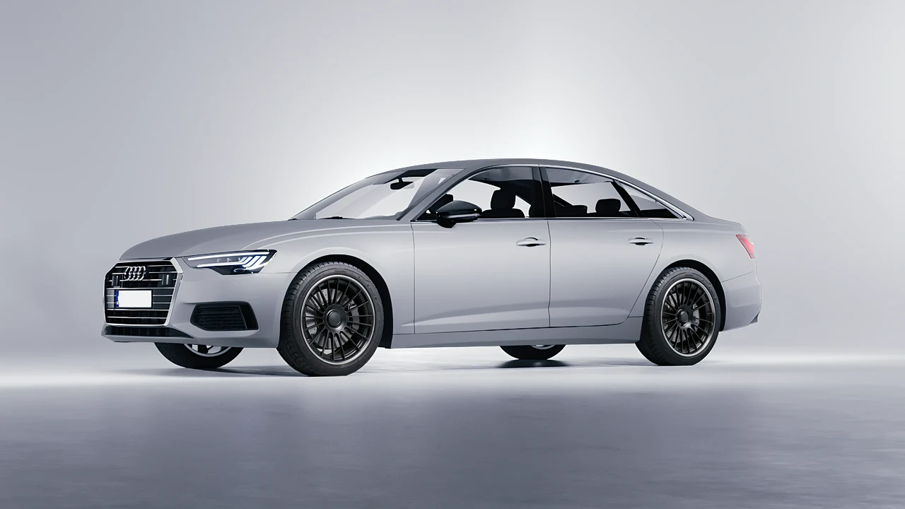 Audi A6 Limousine 2021 on RDB LA Twenty Two forged wheels, front three-quarter view