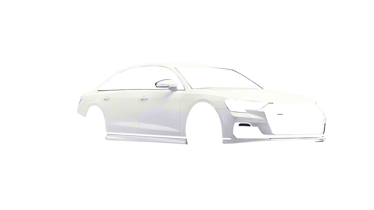 Audi A8 L 2022 wrapped in Carbon Fiber White (Avery Dennison SW900-115-X), front three-quarter view