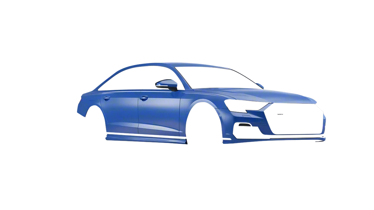 Audi A8 L 2022 wrapped in Dreamline Blue (Avery Dennison SW900-616-O), front three-quarter view