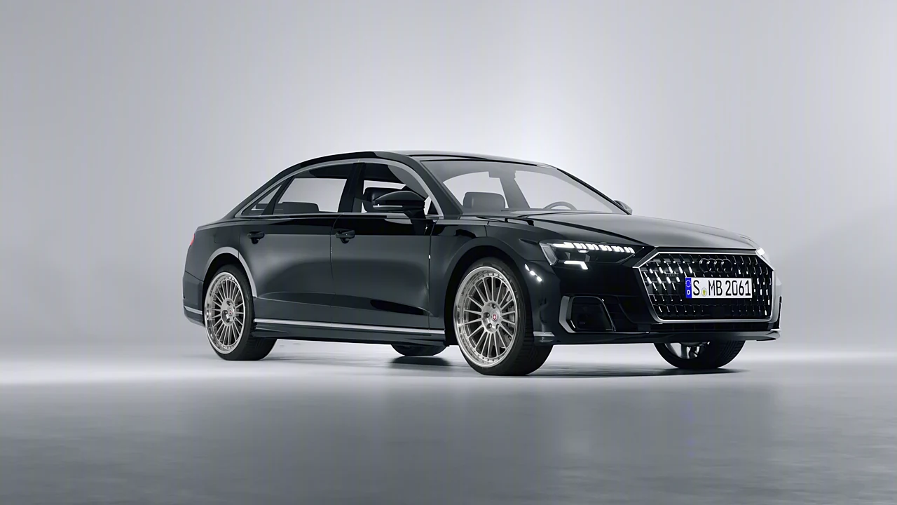 Audi A8 L 2022 on HRE Performance Wheels 309 forged wheels, front three-quarter view