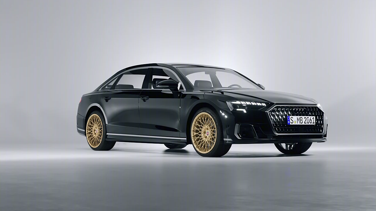 Audi A8 L 2022 on HRE Performance Wheels 501M forged wheels, front three-quarter view