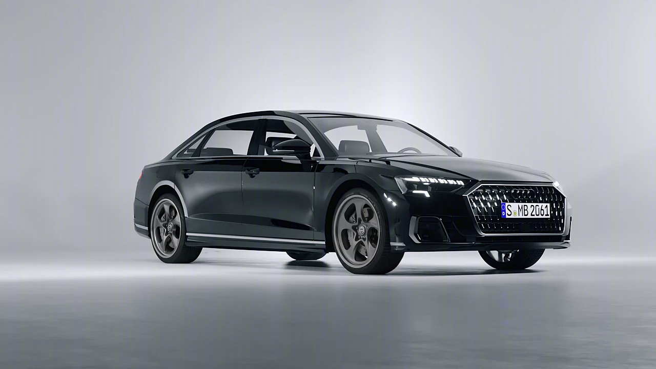 Audi A8 L 2022 on HRE Performance Wheels 522 forged wheels, front three-quarter view