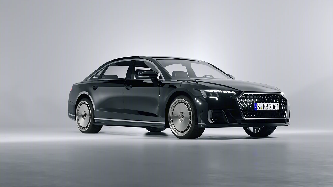 Audi A8 L 2022 on HRE Performance Wheels 935 forged wheels, front three-quarter view