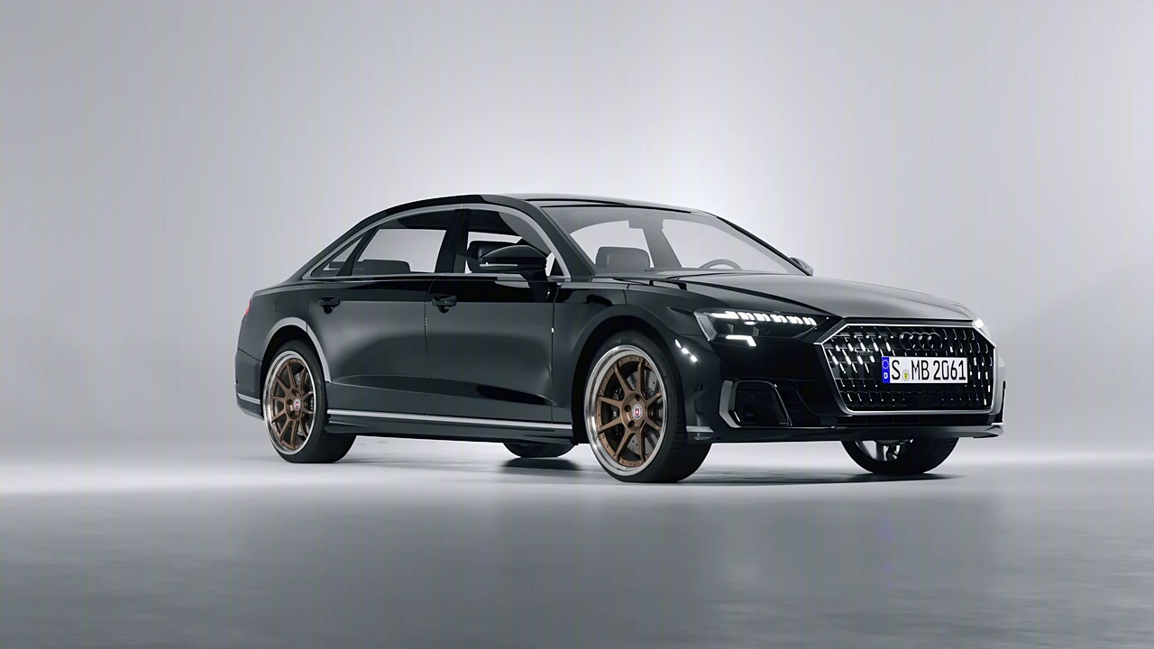 Audi A8 L 2022 on HRE Performance Wheels C103 forged wheels, front three-quarter view