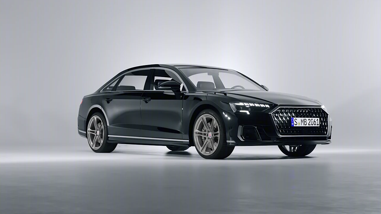 Audi A8 L 2022 on HRE Performance Wheels P207 forged wheels, front three-quarter view