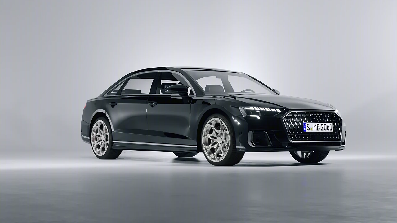 Audi A8 L 2022 on RDB LA Revolver forged wheels, front three-quarter view