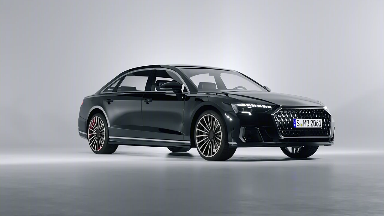 Audi A8 L 2022 on RDB LA Twenty Three forged wheels, front three-quarter view