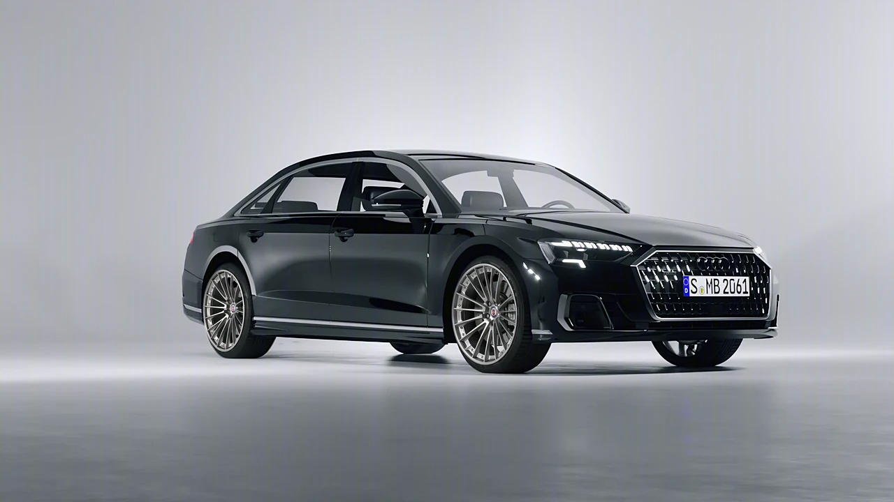 Audi A8 L 2022 on HRE Performance Wheels S209 forged wheels, front three-quarter view