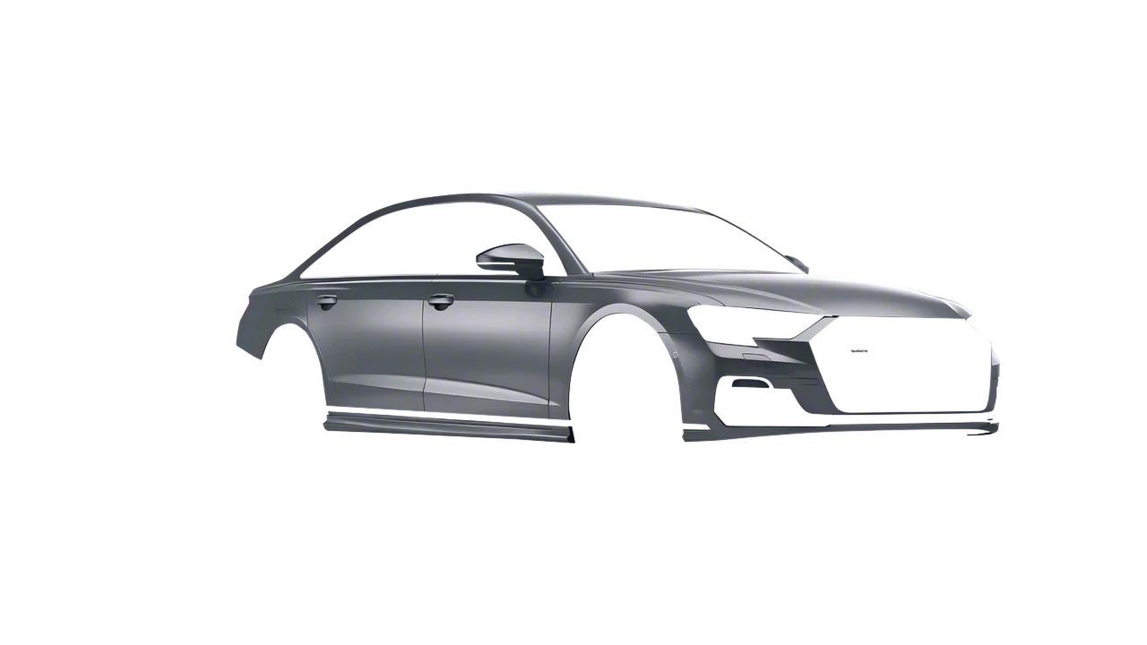 Audi A8 L 2022 wrapped in Black Rock Grey (Avery Dennison SW900-823-M), front three-quarter view