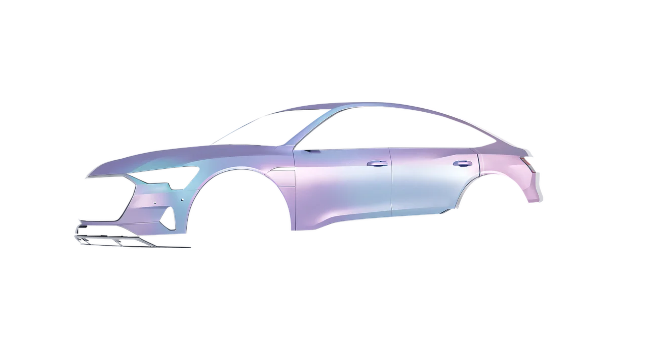 Audi E Tron Sporback 2024 wrapped in Amethyst Matt (ORACAL 970RA-316M), front three-quarter view