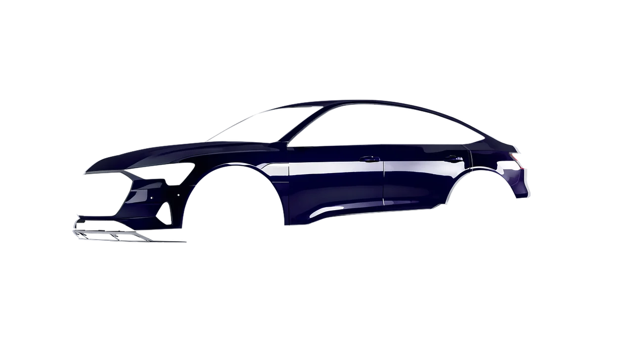 Audi E Tron Sporback 2024 wrapped in Baltic Blue Gloss (ORACAL 970RA-178G), front three-quarter view