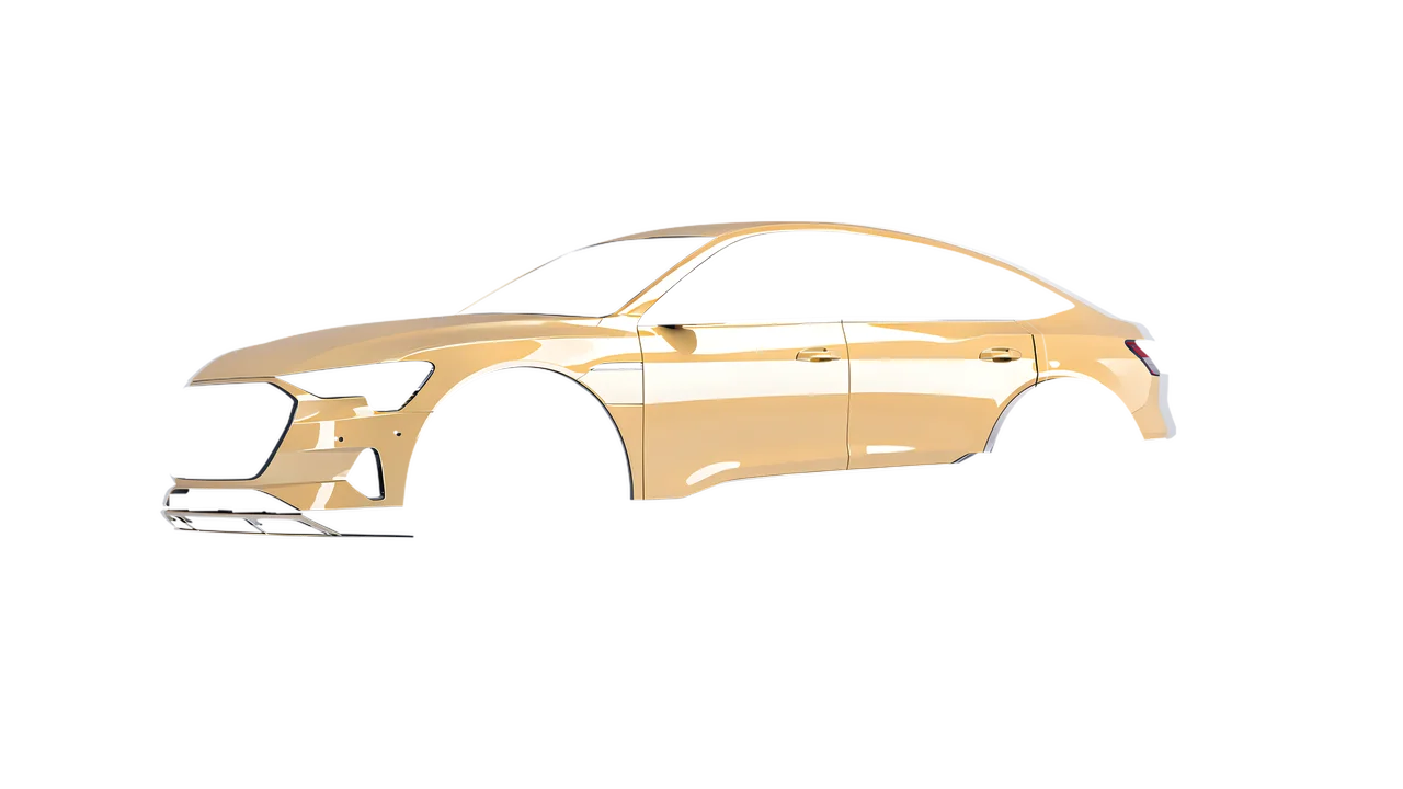 Audi E Tron Sporback 2024 wrapped in Champagne Myst Gloss (ORACAL 970RA-996G), front three-quarter view